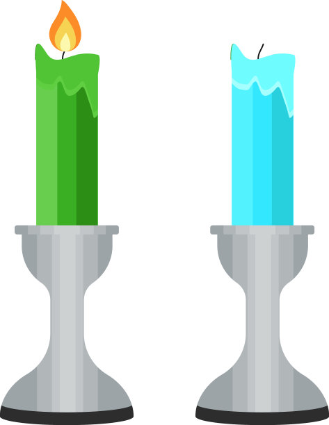 蜡烛放在银色烛台上，放在白色烛台上图片下载
