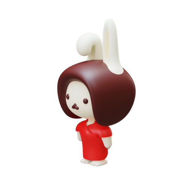 等距3D渲染中国兔字图片下载