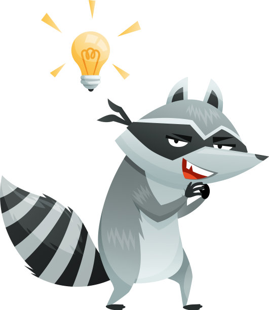 带着面具，带着条纹尾巴的浣熊窃贼图片下载