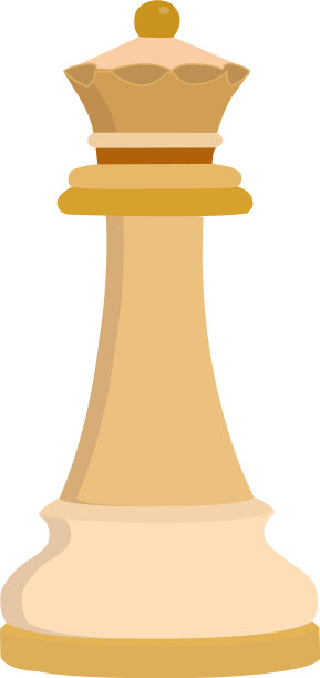 白色背景上的白棋皇后图片下载