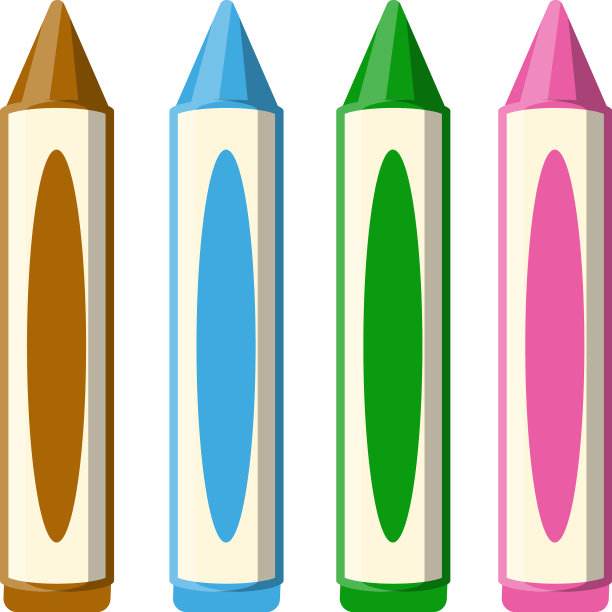 在白色背景上用蜡笔涂色图片下载