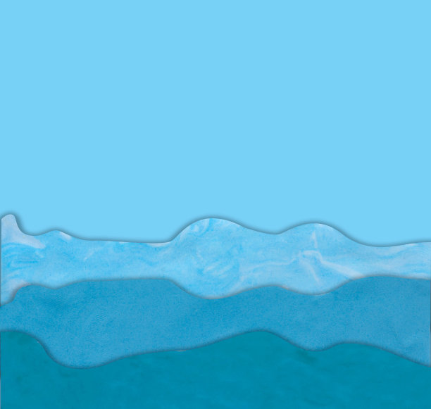 由橡皮泥制成的蓝色海浪背景图片下载