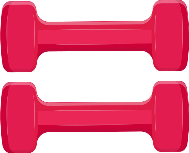 白色背景上的粉色哑铃图片下载