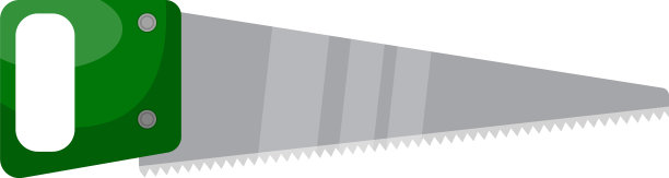 白色背景上的绿色小手锯图片下载