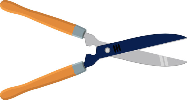 白色背景上的园艺树篱修剪器图片下载