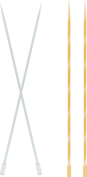 白色背景上的针织针图片下载