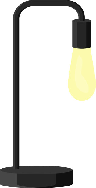 白色背景下的黑色台灯图片下载