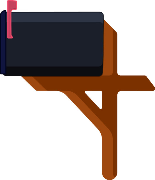 白色背景的黑色邮箱图片下载