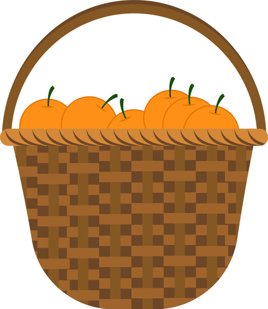 白底橙篮图片下载