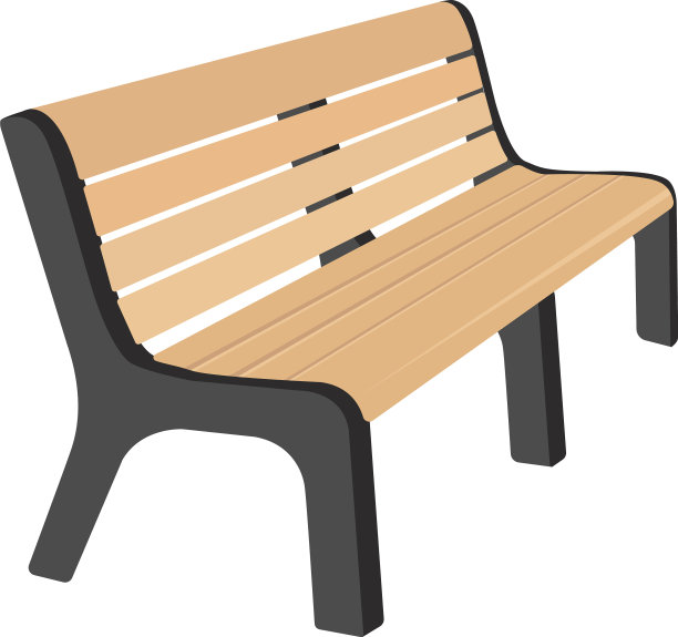 白色背景的城市长椅图片下载