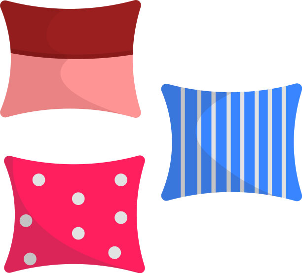 白色背景下非常柔软的枕头图片下载