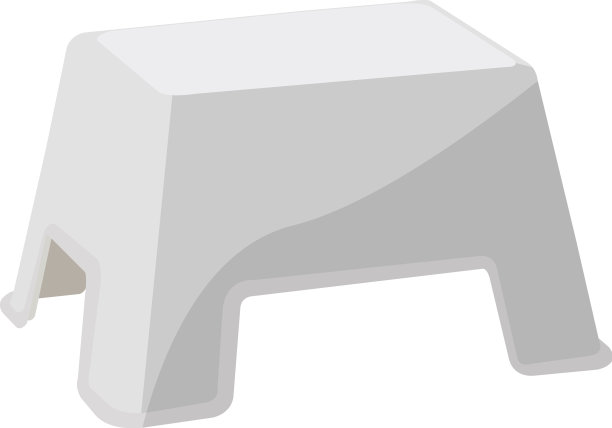 白色背景的白色塑料凳子图片下载