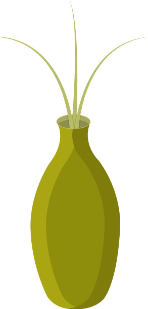 白色背景的绿色花瓶图片下载