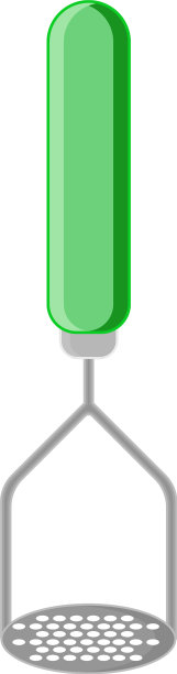 白色背景上的绿色马铃薯捣碎机图片下载