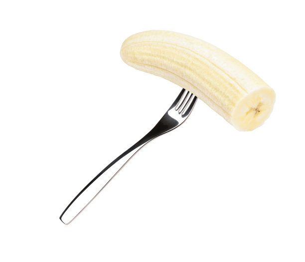 香蕉在叉子上图片下载