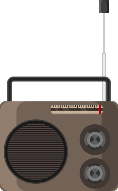 白色背景上的小型无线电装置图片下载