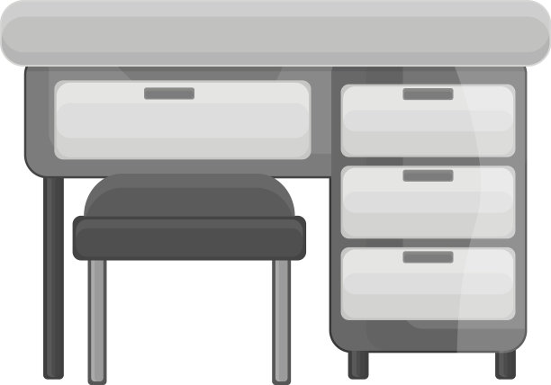 白色背景的灰色阅读桌图片下载