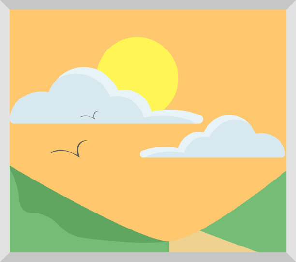 白色背景上的风景图片下载