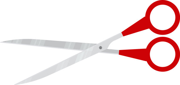 白色背景下的红色书房剪刀图片下载