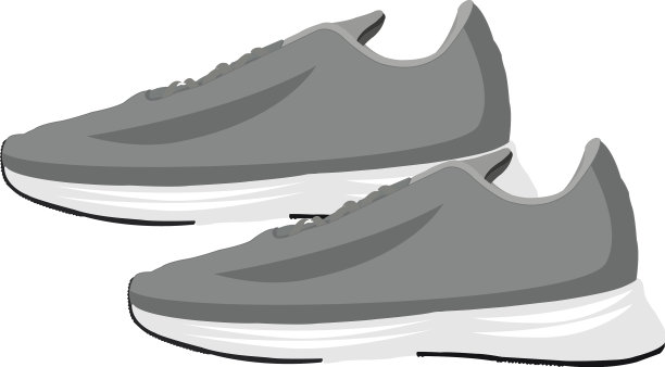 白色背景的灰色跑鞋图片下载