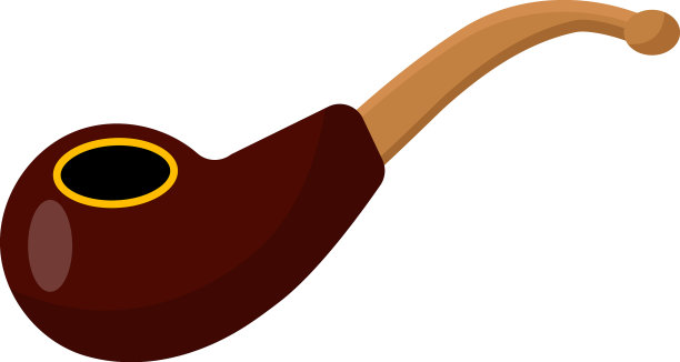 白色背景上的旧烟斗图片下载