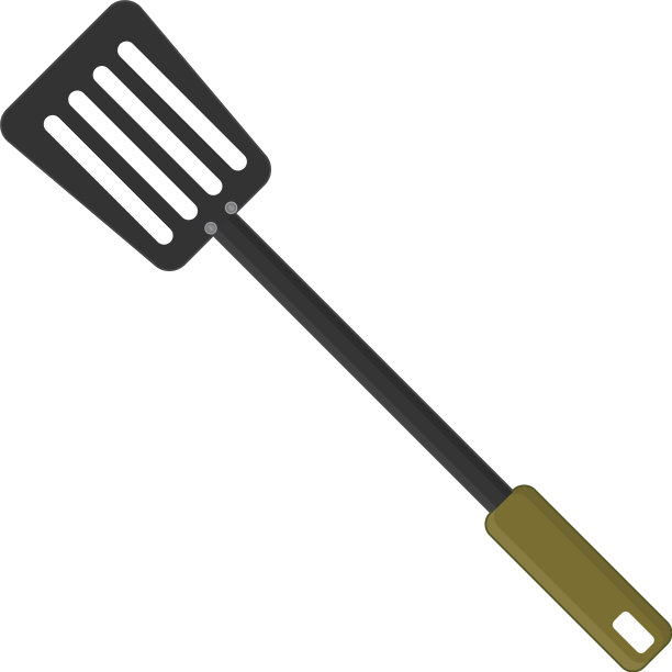 白色背景上的黑色厨房铲图片下载