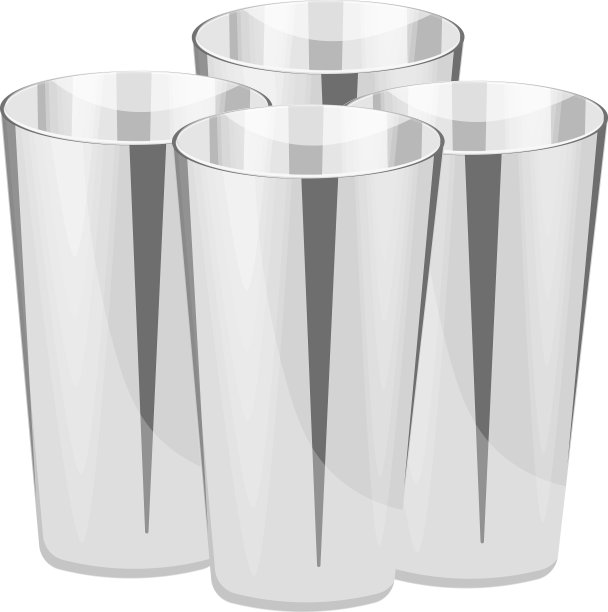 白色背景上的钢摇瓶玻璃图片下载