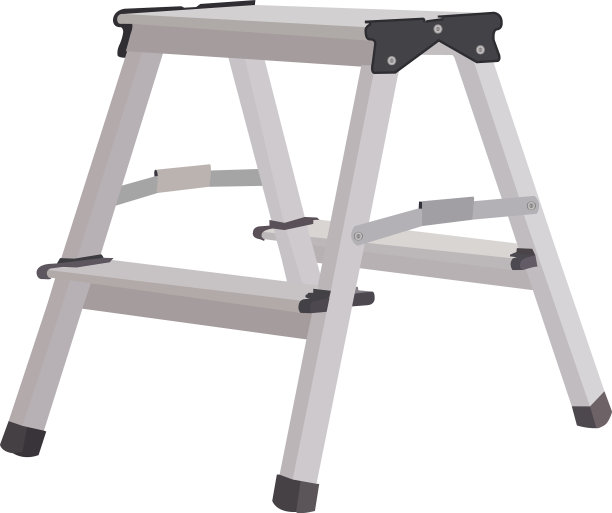 白色背景上的钢制阶梯图片下载