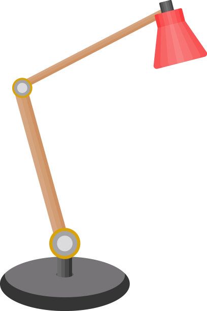 白色背景下的红色台灯图片下载