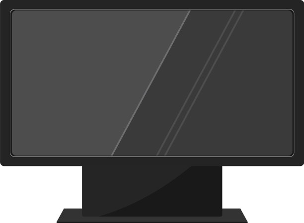 白色背景的黑色电视屏幕图片下载