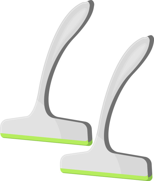 白色背景上的玻璃雨刷图片下载