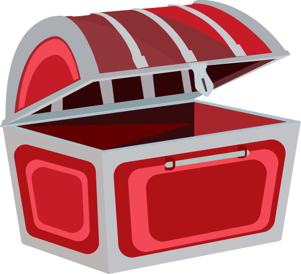 白色背景下的红色玩具箱图片下载