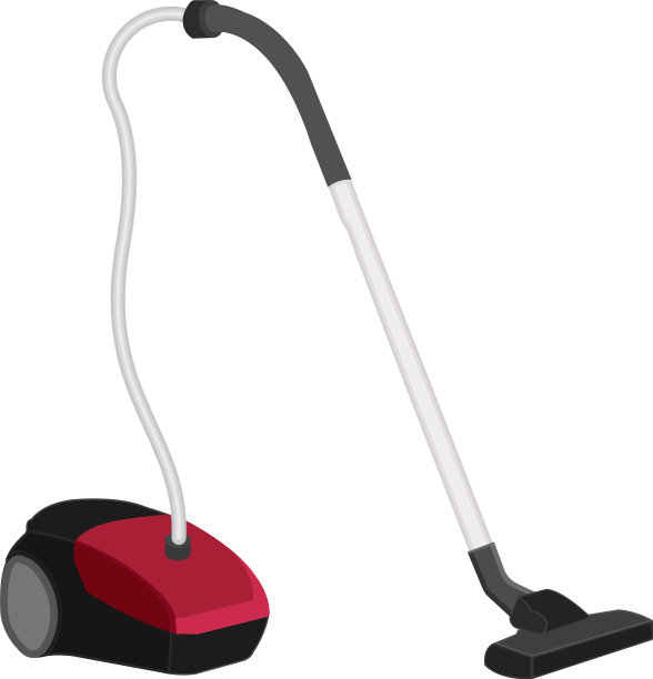 白色背景的红色吸尘器图片下载