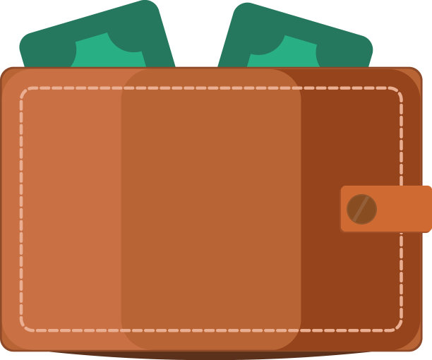 白色背景的皮革钱包图片下载