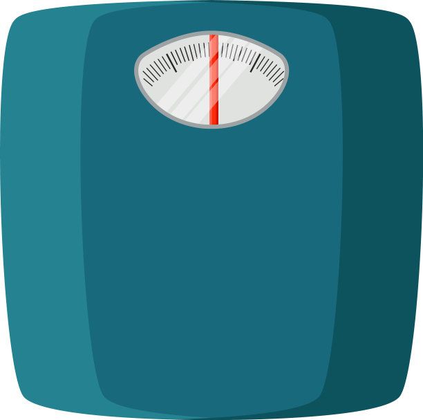 白色背景上的绿色体重秤图片下载