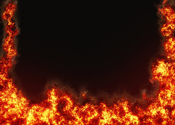 燃烧的边界火焰和火的背景与复制空间图片下载