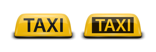 3d逼真的出租车车顶标志图标集图片下载