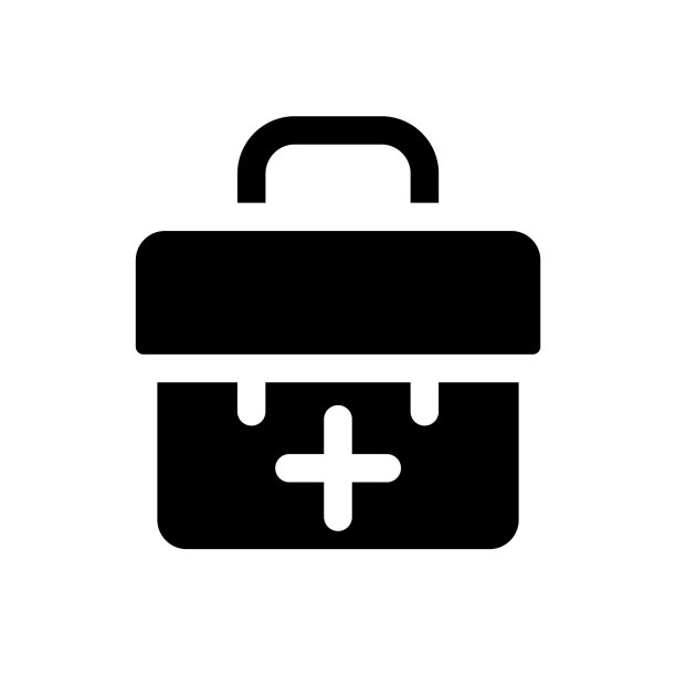带加号的黑色UI图标公文包图片下载
