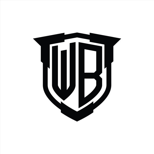 WB Logo字母组合盾牌设计图片下载