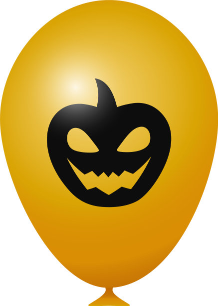 万圣节逼真的金球气球图片下载