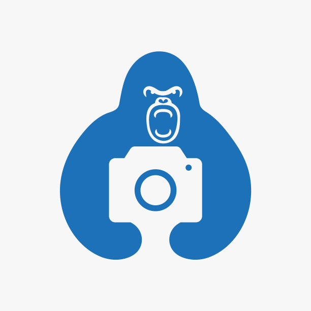 大猩猩相机logo负空间概念图片下载