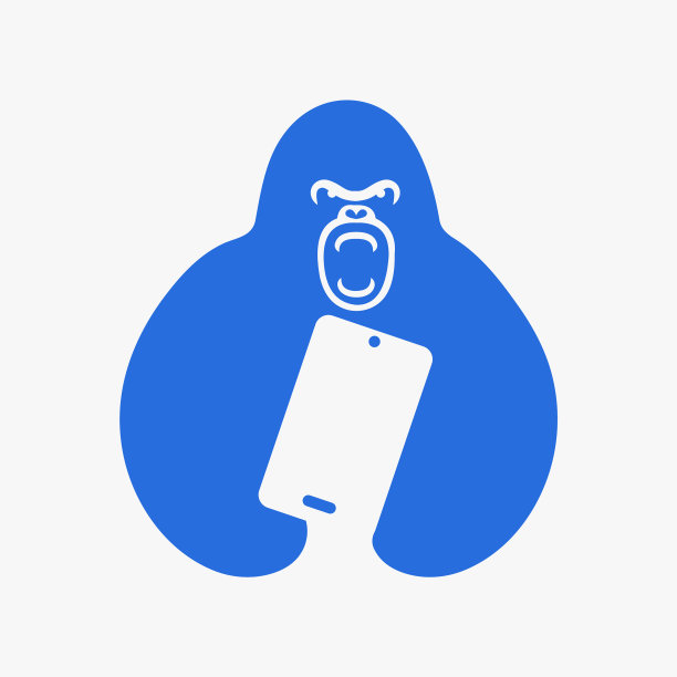 大猩猩手机logo负空间概念图片下载