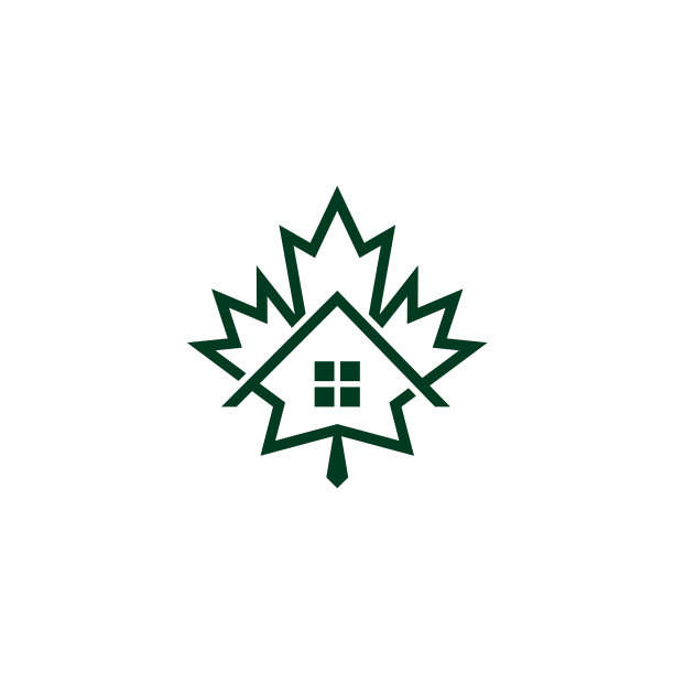 绿叶家居窗简洁的几何标志图片下载