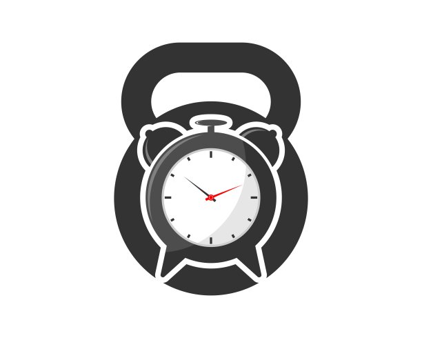 哑铃形状，里面有时钟图片下载