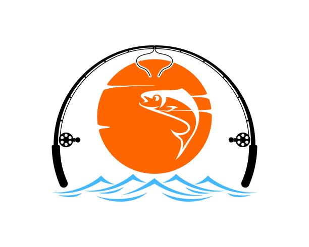 里面有夕阳的钓竿图片下载