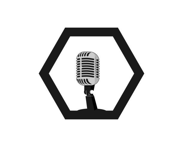 六边形，内部有麦克风图片下载