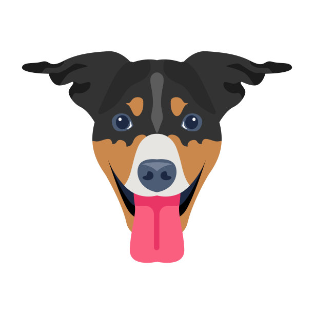 狗的扁平图标图片下载