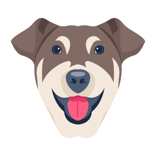 狗的扁平图标图片下载