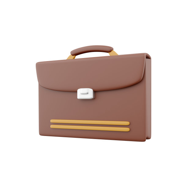 3D渲染业务公文包图标。3d棕色文件袋用。经理外交官商人包图标。专业的手提箱。3D渲染孤立图标图片下载
