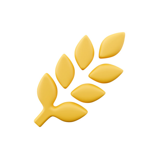 小麦3d图标。谷物、大麦、谷类植物标志。农业的象征。3D渲染小麦插图。图片下载